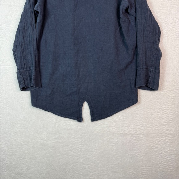 TINA‎ Stephens Linen Cotton Oversized Hooded Tunic Top Split Back Italy One Size - Picture 7 of 11